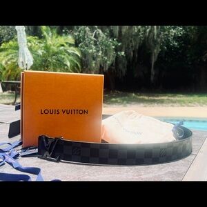 Louis Vuitton Black Checkered Belt Bag